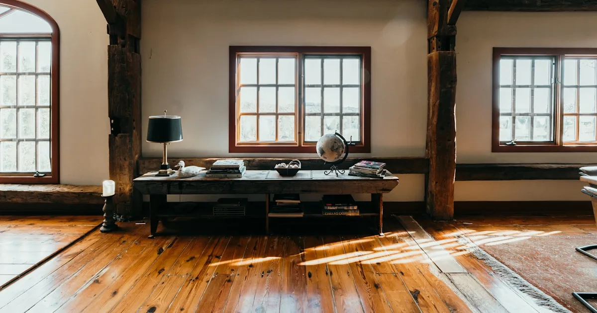 Barndominium interior with rustic industrial decor and open floor plan