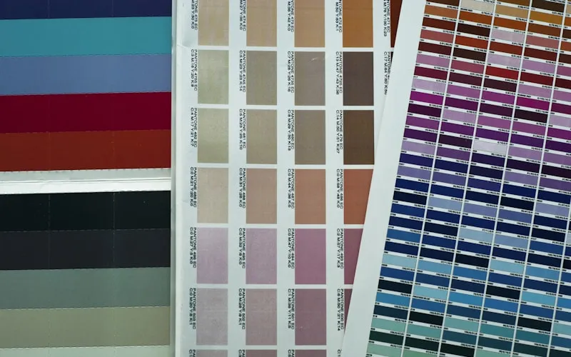 Interior designer selecting fabrics, materials, and color palettes for a project
