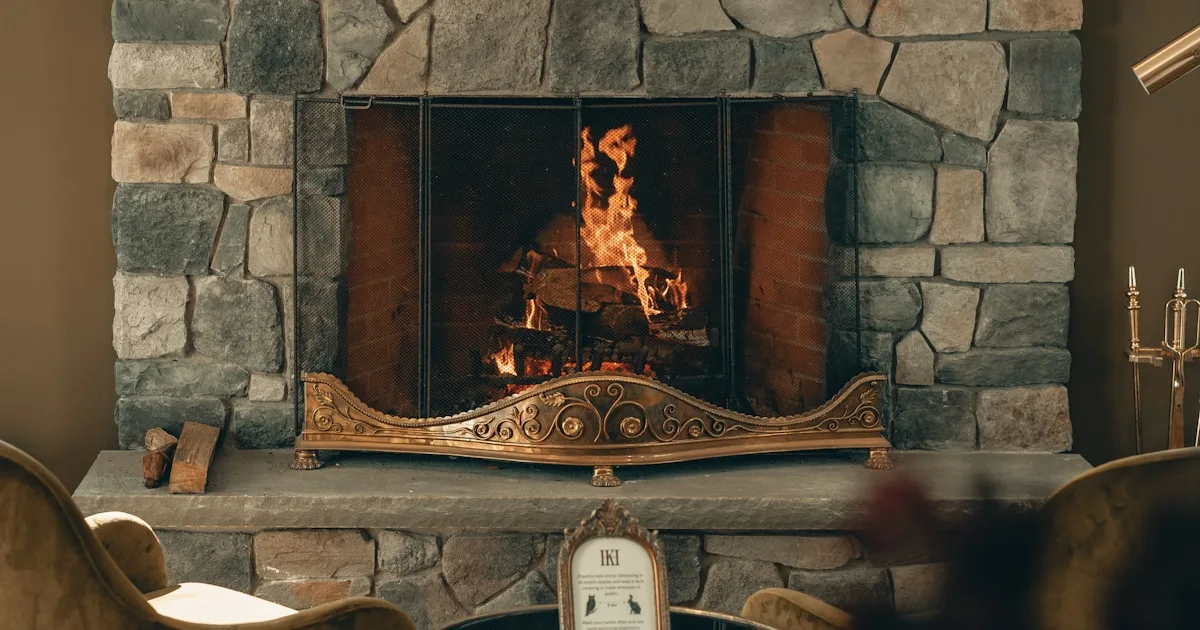 Modern rustic living room with wooden accents and contemporary furniture