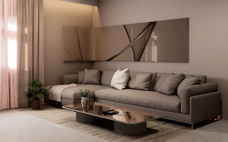 Smart furniture arrangement maximizing space in a compact living room
